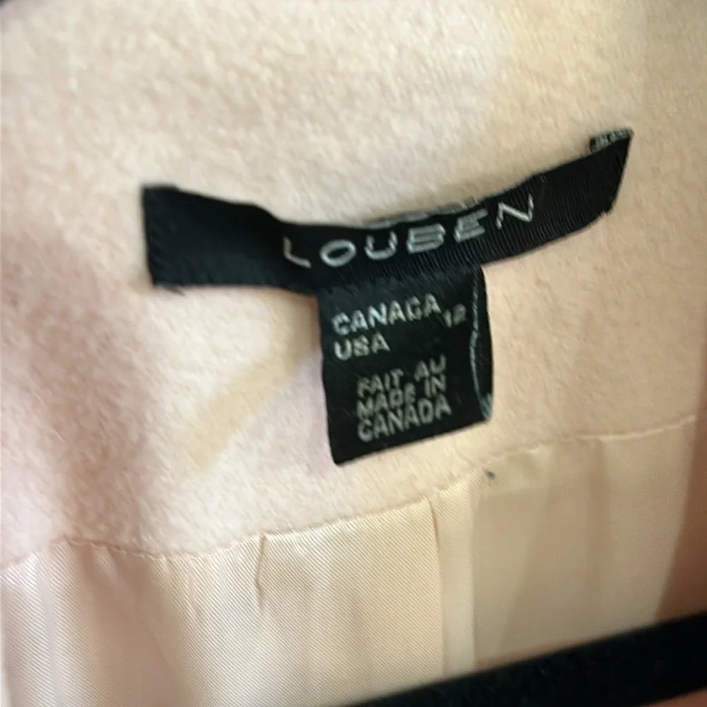 Louden Made in Canada Pink Wool & Cashmere jacket One button front Size 12 - Picture 2 of 10